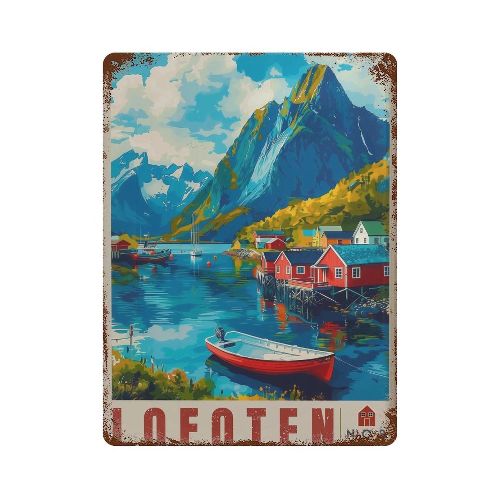 xiaoxiaoshen Lofoten Norway Travel Scandinavian (3) Wall Decor Art Metal Tin Poster Modern Home Decor Art Home Bar Shop Decorations Vintage Sign 40x30cm