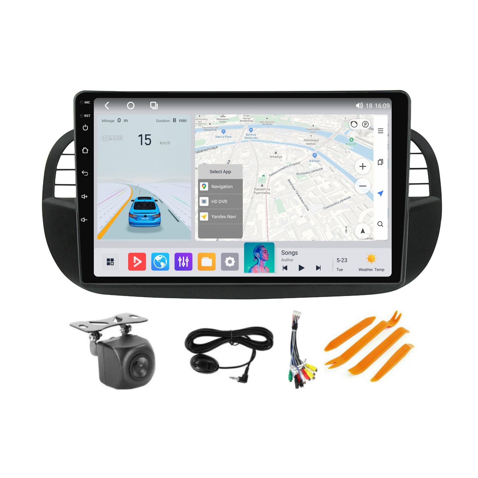 Upgrade Radio for Fiat 500 500C 2007-2015 Stereo Head Unit, 8-Core 4+64 GB Android 14 9" Touch Screen GPS Navigation with Car-Play Android Auto/SWC/FM/Cooling Fan/5G WiFi-image-38