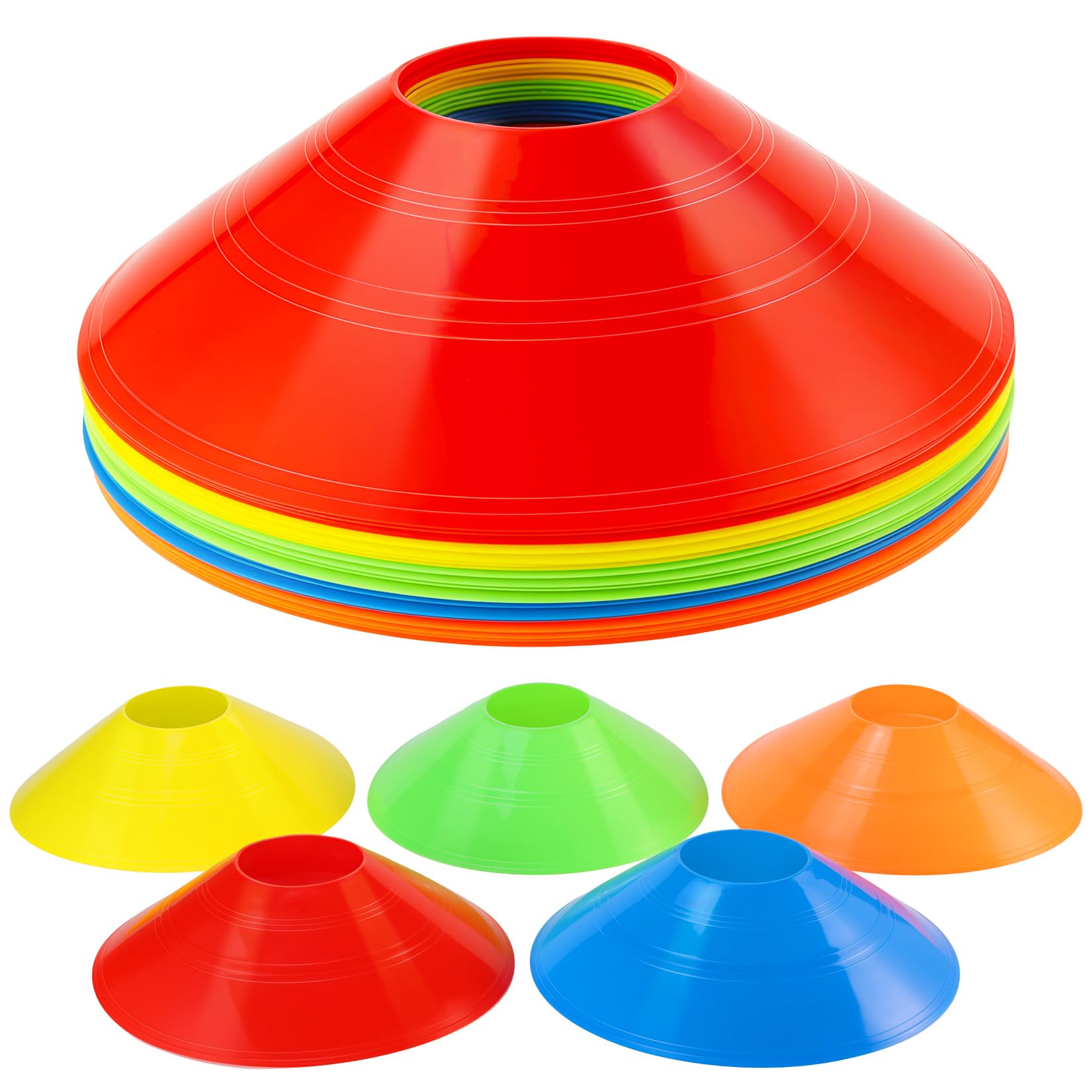 Xujinsongg 20 Pièces Plots de Marquage pour Football Cône, Plots Entraînement Cônes de Marquage, cônes de Football pour Hockey, Patinage sur Glace, Handball, entraînement de Coordination