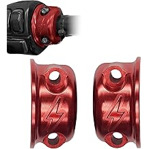Lightning Logo Brake Clutch Perch Half Clamps for Harley Sportster, Softail, Dyna, Touring, Road Glide, Street Glide (Red)