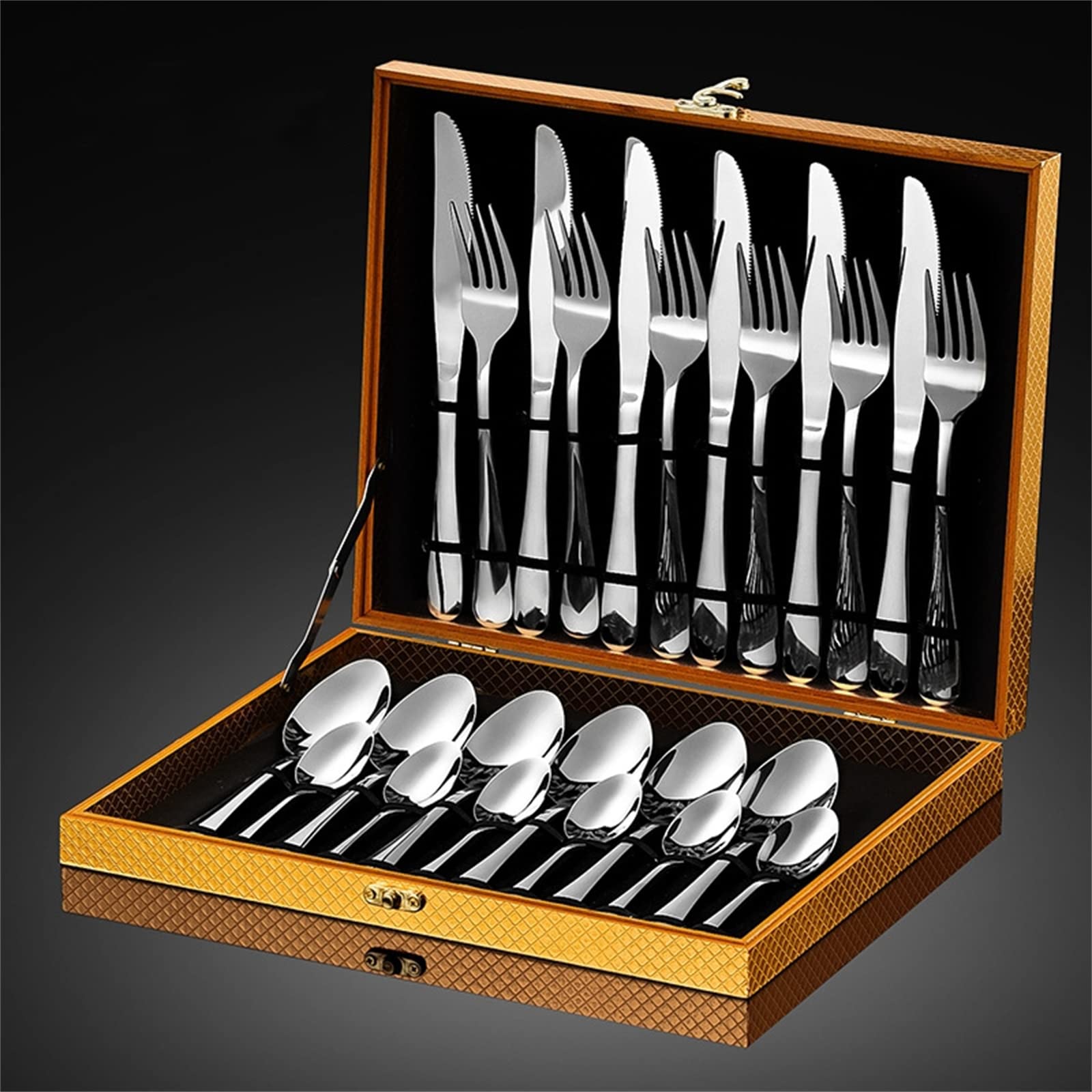 Amazon｜24本セット 6人用 カトラリーセット ステンレス製