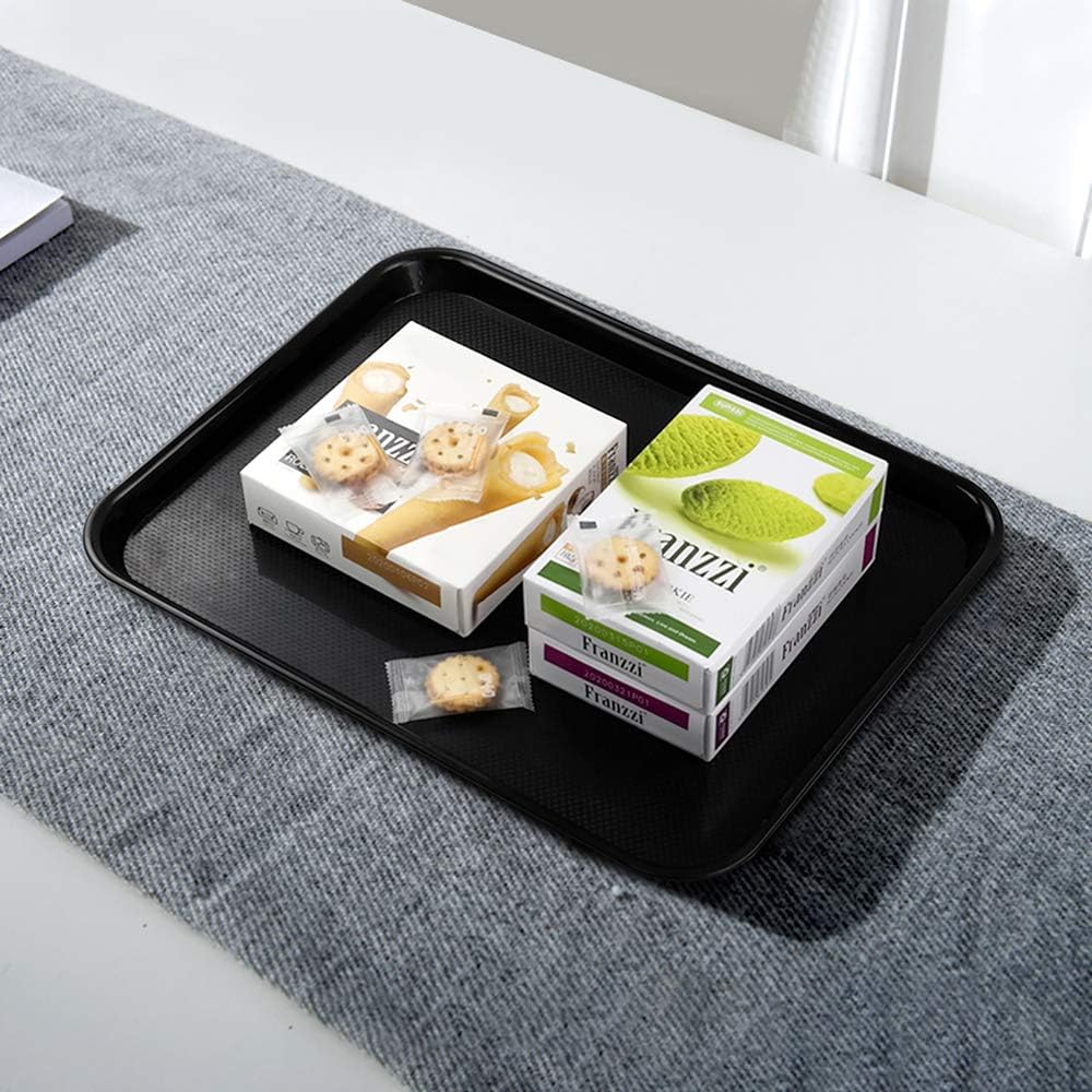 Plastic Fast Food Trays, Cafeteria Trays, 4 Pack Serving Trays (Black) - Image 4