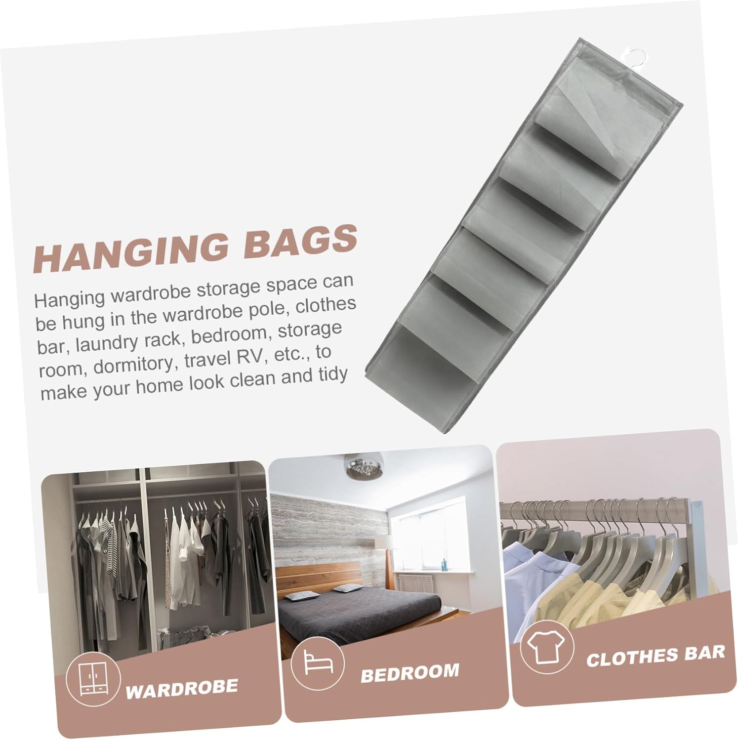 Cabilock Hanging Storage Bag for Closet, 12-slot Non-woven Shoe Organizer