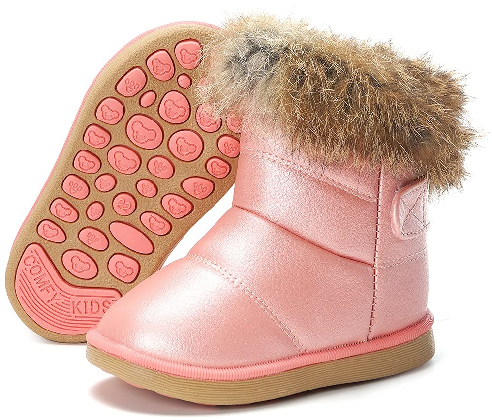 Gaatpot Stivali per Bambine e Ragazze Stivaletti da Neve Scarpe con Invernali Stivale con Imbottitura Calda Impermeabili PU Unisex – Bambini