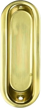 Flush Pull, Oblong, 3-1/2IN X 11/4IN X 5/16IN Bright Brass