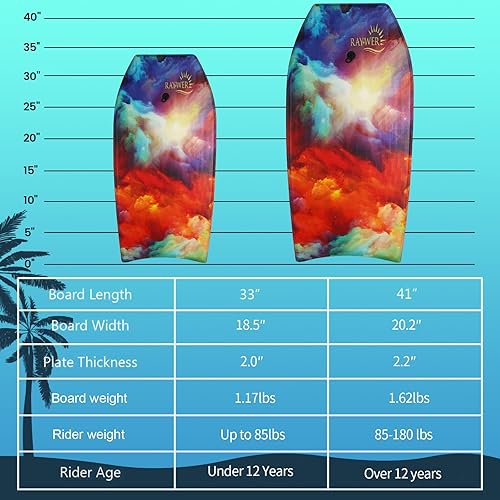 Vista 18 de Tabla de cuerpo ligera con núcleo EPS, parte inferior lisa de HDPE, correa y cuerda de muñeca ajustable, gran surf para niños y adultos Azul