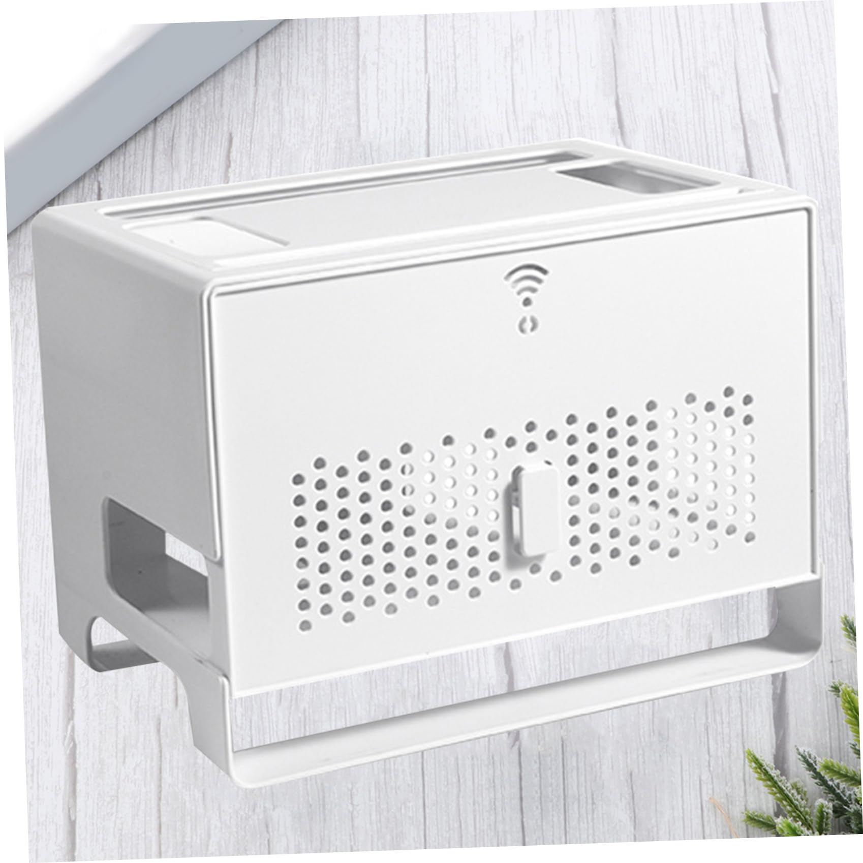 Gadpiparty Scatola Organizer per Router in Abs, Doppio Strato e Pannello Superiore Staccabile, Gestione Cavi Retro Traforato per Casa e Ufficio