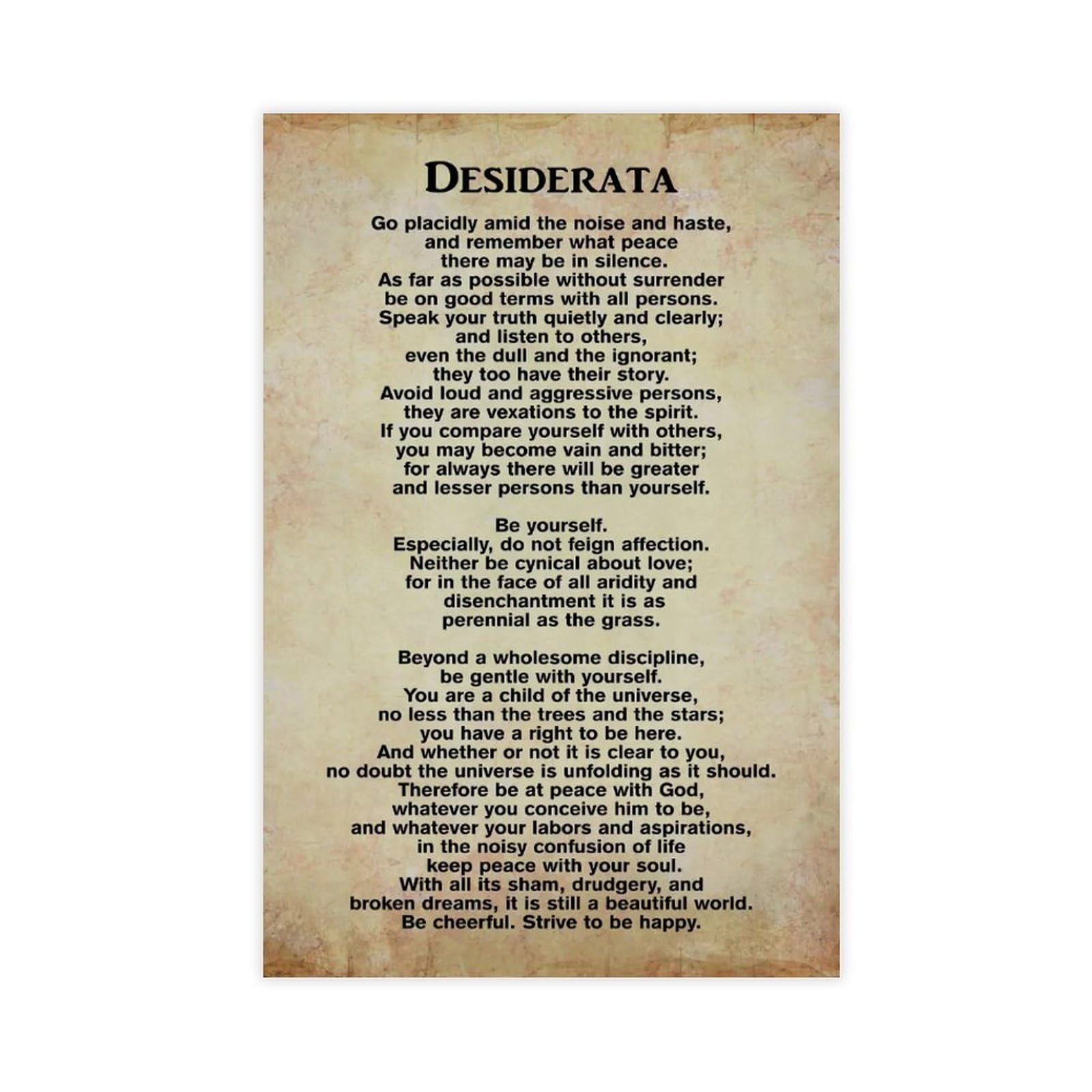 NEOHI Desiderata Canvas Wall Art Posters And Prints Room Aesthetic Bedroom Office Decor 20x30inch(50x75cm)