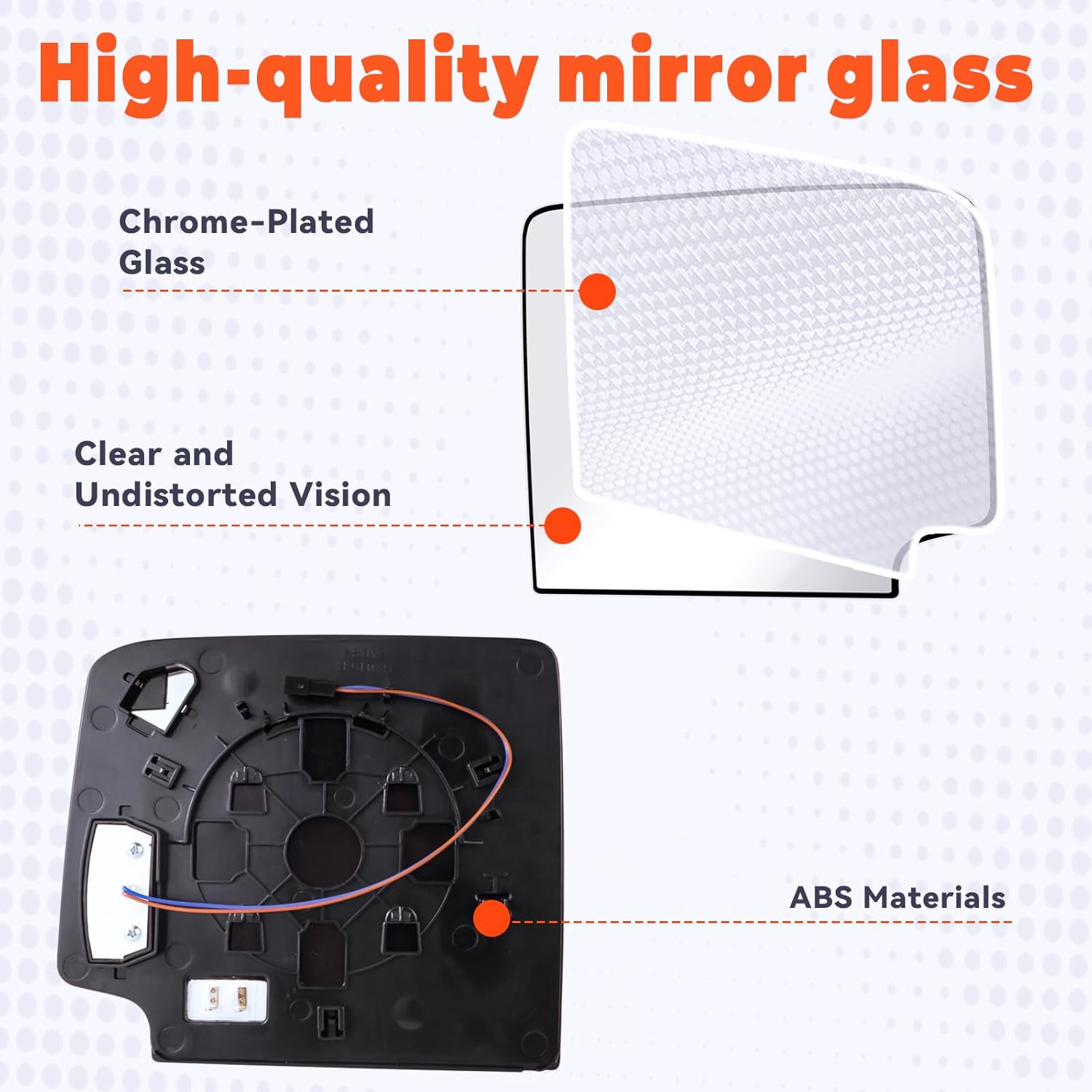 Passenger Side Mirror Fit For Chevrolet Silverado 1500 & 2500 3500 2014-2017 Heated Power Adjustable & LED Signal Light, OEM Fit (Right Side, No Blind Spot) Replace 23444109, GM1325149