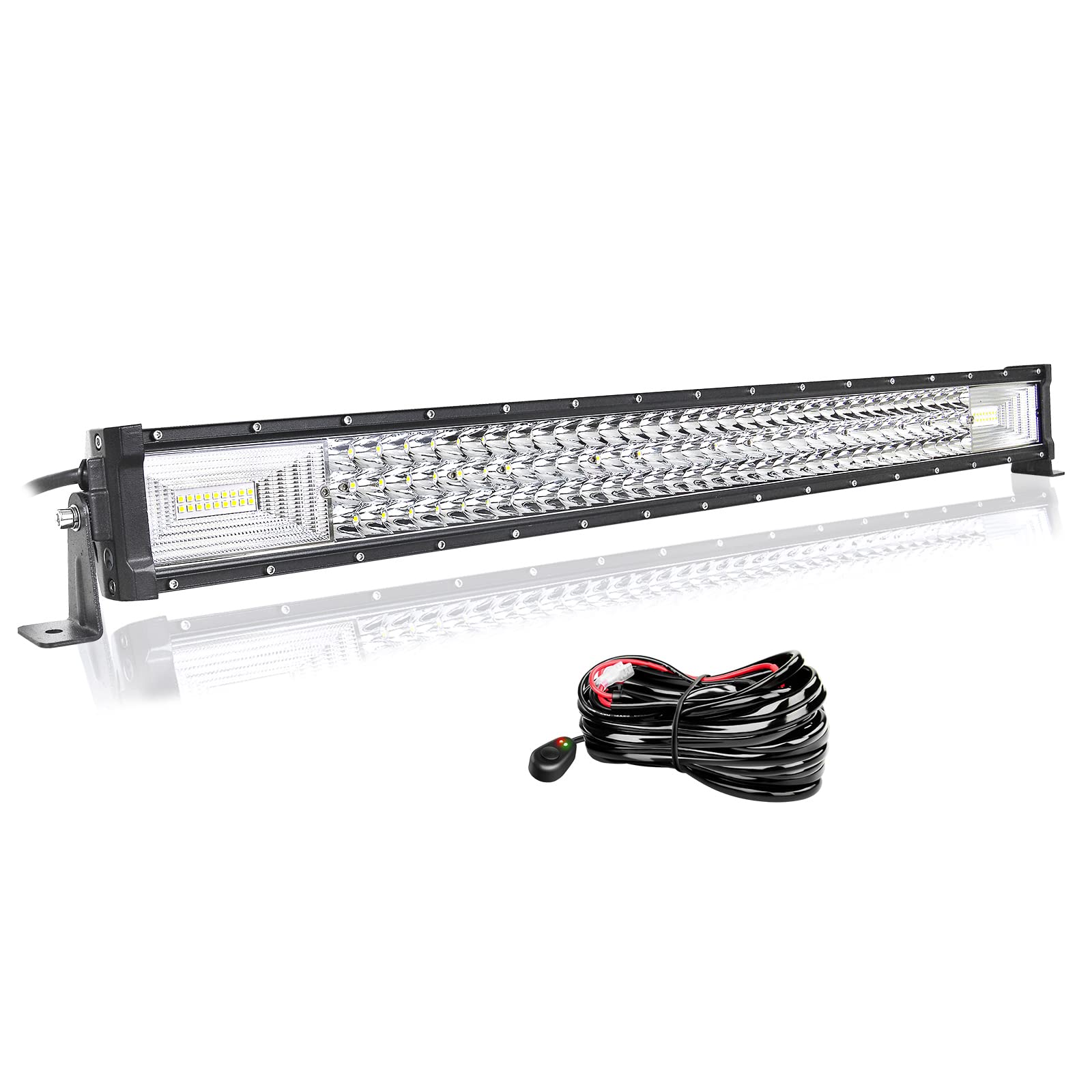 Willpower Barra Led 32 pulgadas 81cm 405W Barra de Luz LED con Arnés de Cableado 12V 24V IP67 Impermeable Largo Alcance Faro Led Trabajo Focos Led 6000k para 4x4 Tractor Coche Camion Barco Offroad