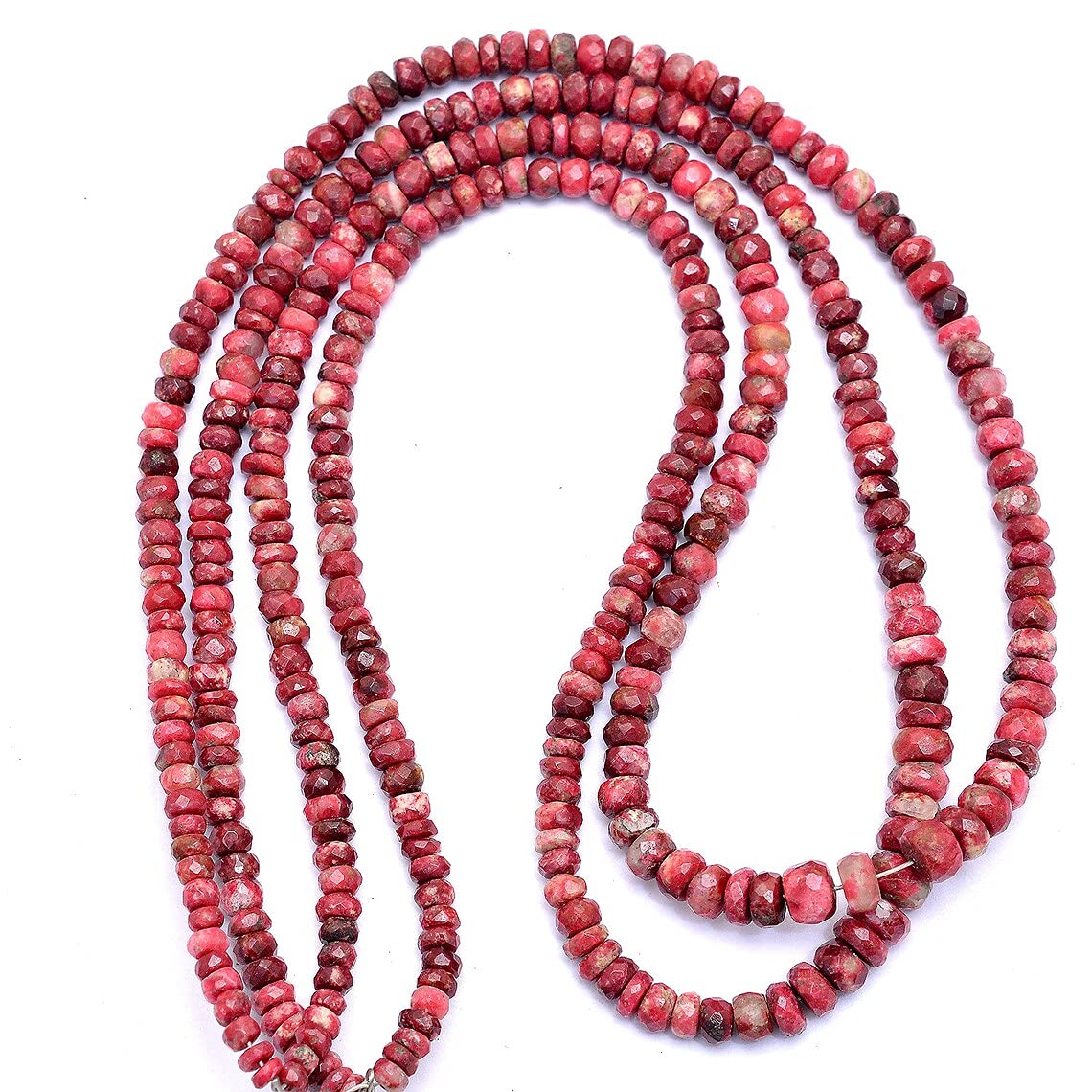 Thulite 4 mm - 5 mm kamień szlachetny rondelle fasetowane koraliki | 43 cm sznur | Naturalny rzadki różowy tykulit półszlachetne koraliki z kamieni szlachetnych do produkcji biżuterii