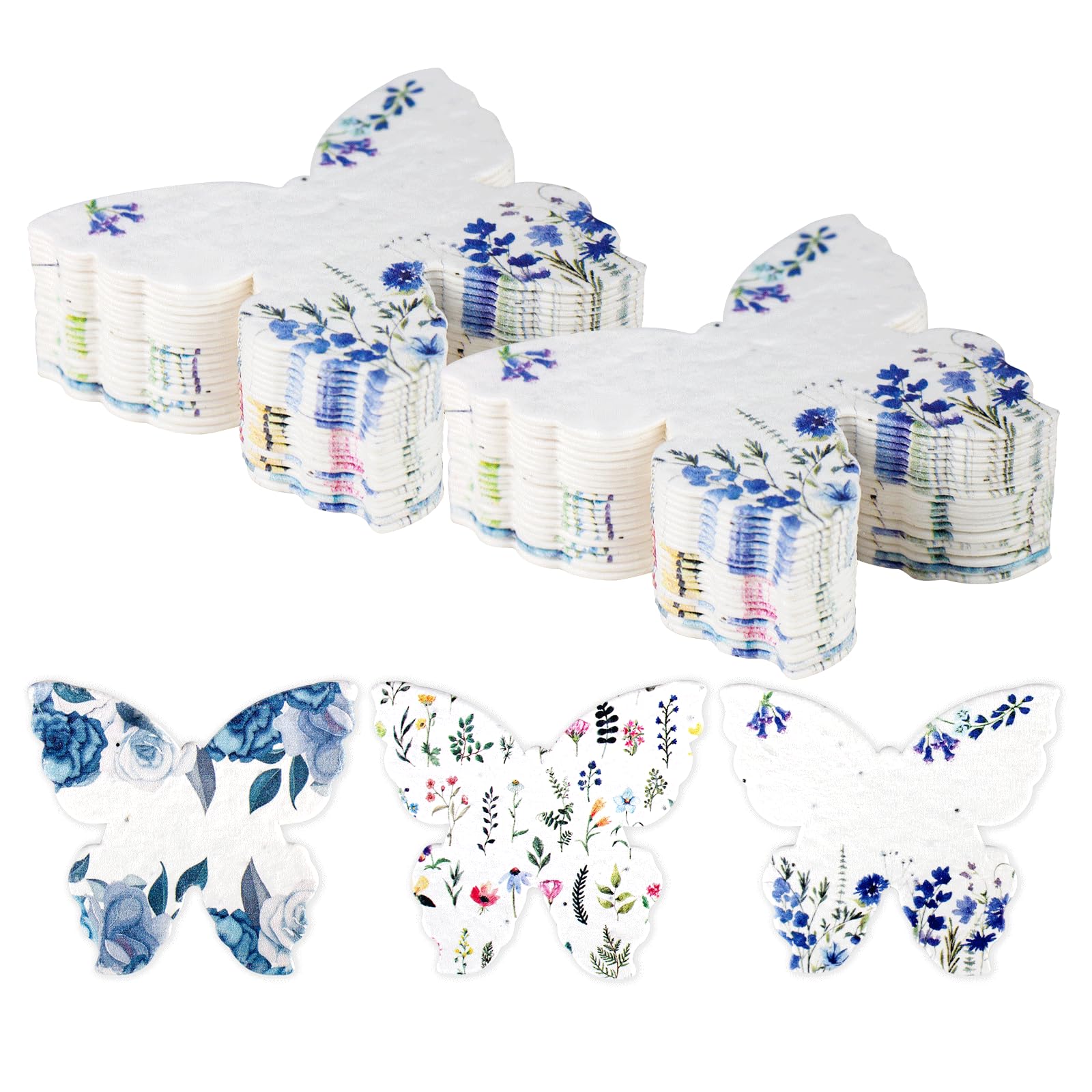 30 Pack Plantable Seed Paper Butterfly Shape - Greeting Cards Handmade Recycled Growing Seed Paper Embedded with Wildflower Seeds for Birthday Party | Wedding Favor | Small Business Thank You Cards
