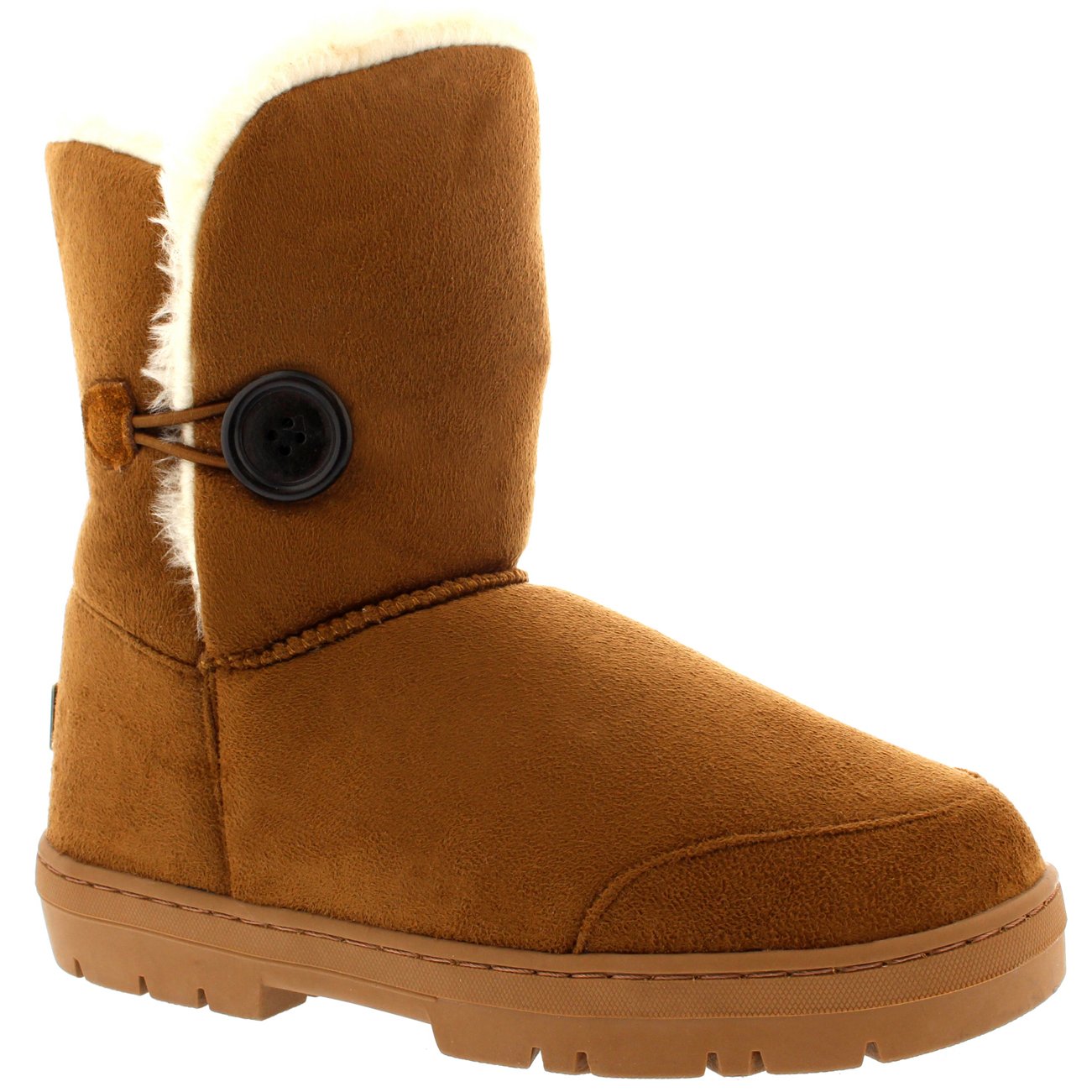 Holly Womens Single Button Faux Faux Waterproof Winter Snow Boots - Tan - 6 - TAN39 AEA0146