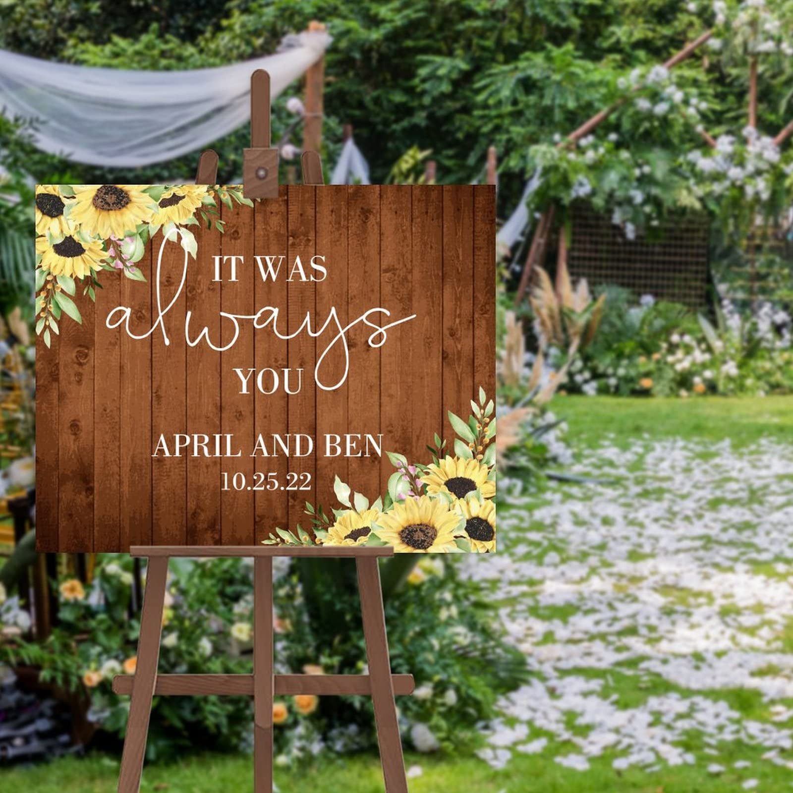 Panneau bienvenue mariage personnalisé en bois de qualité supérieure pour cérémonie