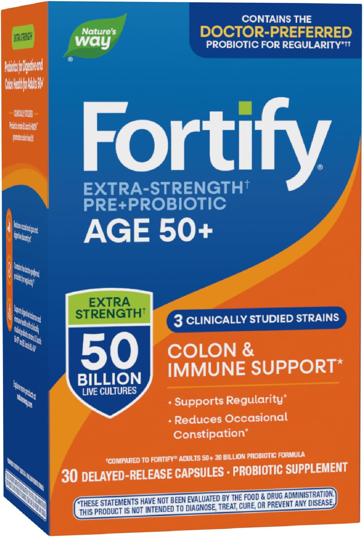 Nature's Way Primadophilus Fortify Age 50+ Extra Strength Probiotic (30 Vegetarian Capsules)