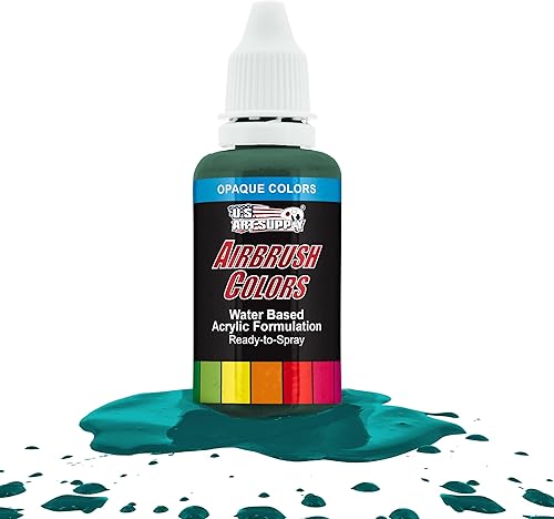 Miniatura 21 de U.S. Art Supply Pintura acrílica para aerógrafo de color morado oscuro, lista para rociar, botella de 1 oz, colores no tóxicos a base de agua de