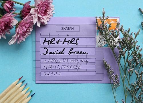 Miniatura 3 de SKATAN Lettering and Envelope Addressing Guide, 3 Stencil Templates-in-1, fits a Wide Range of Stationery and Envelopes