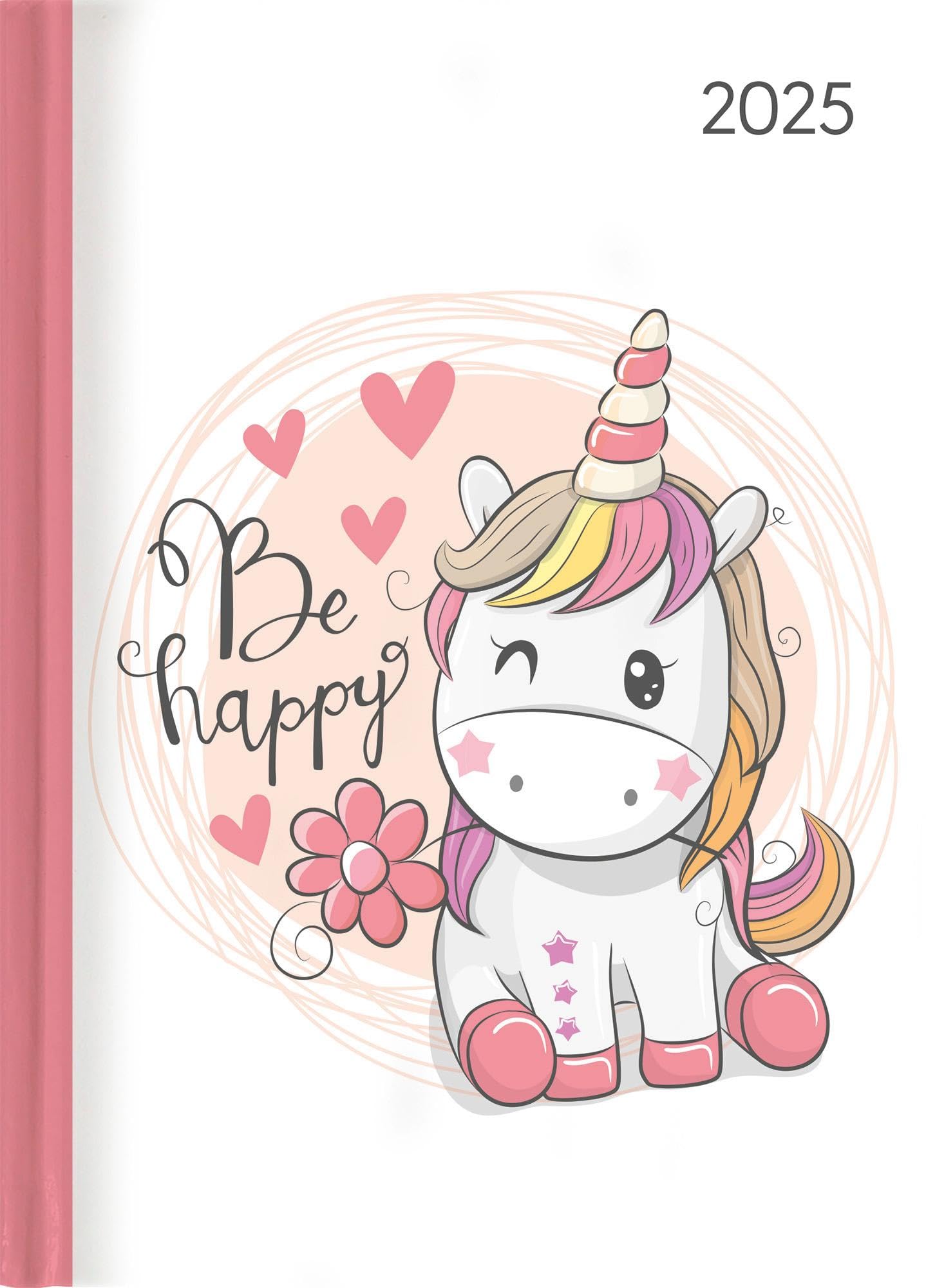 Alpha Edition - Ladytimer Unicorn 2025 Pocket Calendar, 10.7 x 15.2 cm, Calendar with 192 Pages, Note Options after Each Day, Bucket List, Moon Phases and International Calendar