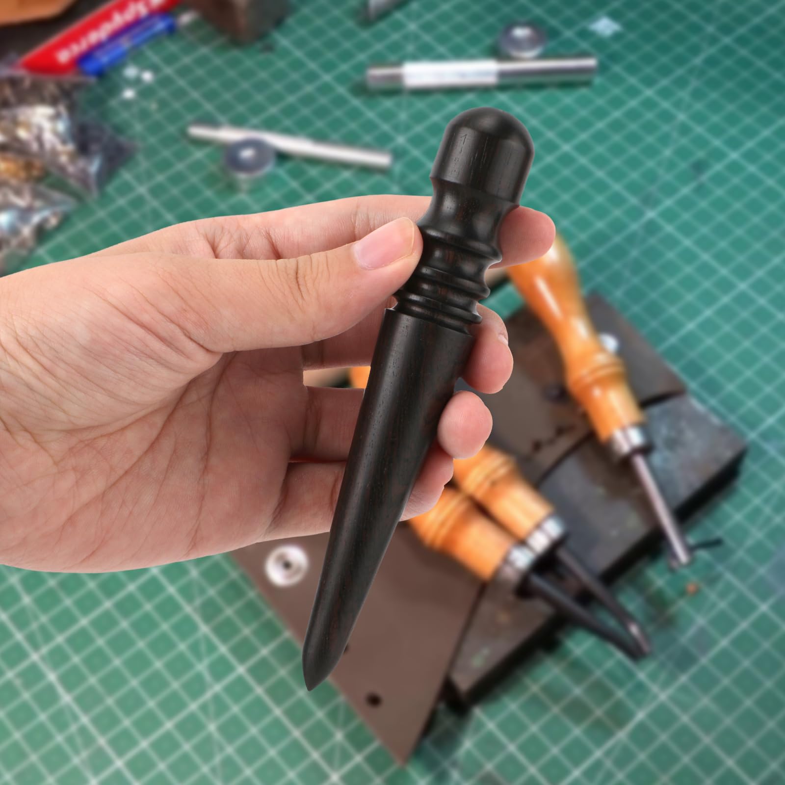 Kit Lucidatura Cuoio Oulensy Craft | 3 Pezzi In Legno Per Bordi Pelle | Slicker E Brunitoio Per Attrezzi Fai Da Te