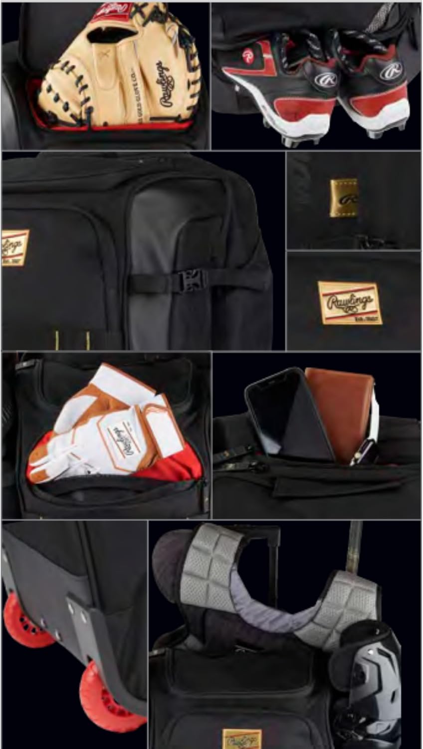 Rawlings | GOLD COLLECTION Wheeled Equipment Bag | Baseball/Softball | Multiple Styles