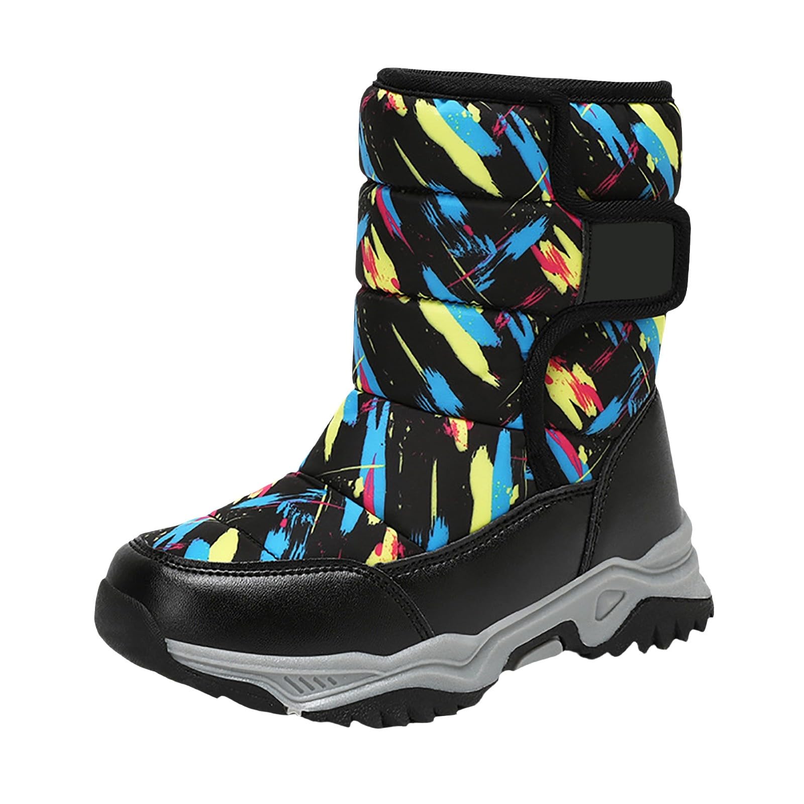 Stivali da neve invernali per bambini, foderati in pile, caldi, antiscivolo, impermeabili, imbottiti, a metà polpaccio, camminate, escursionismo, scarpe da ginnastica termiche imbottite