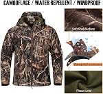 CARWORNIC Men's Tactical Outdoor Hunting Jacket Waterproof Softshell Fleece Camouflage Jackets