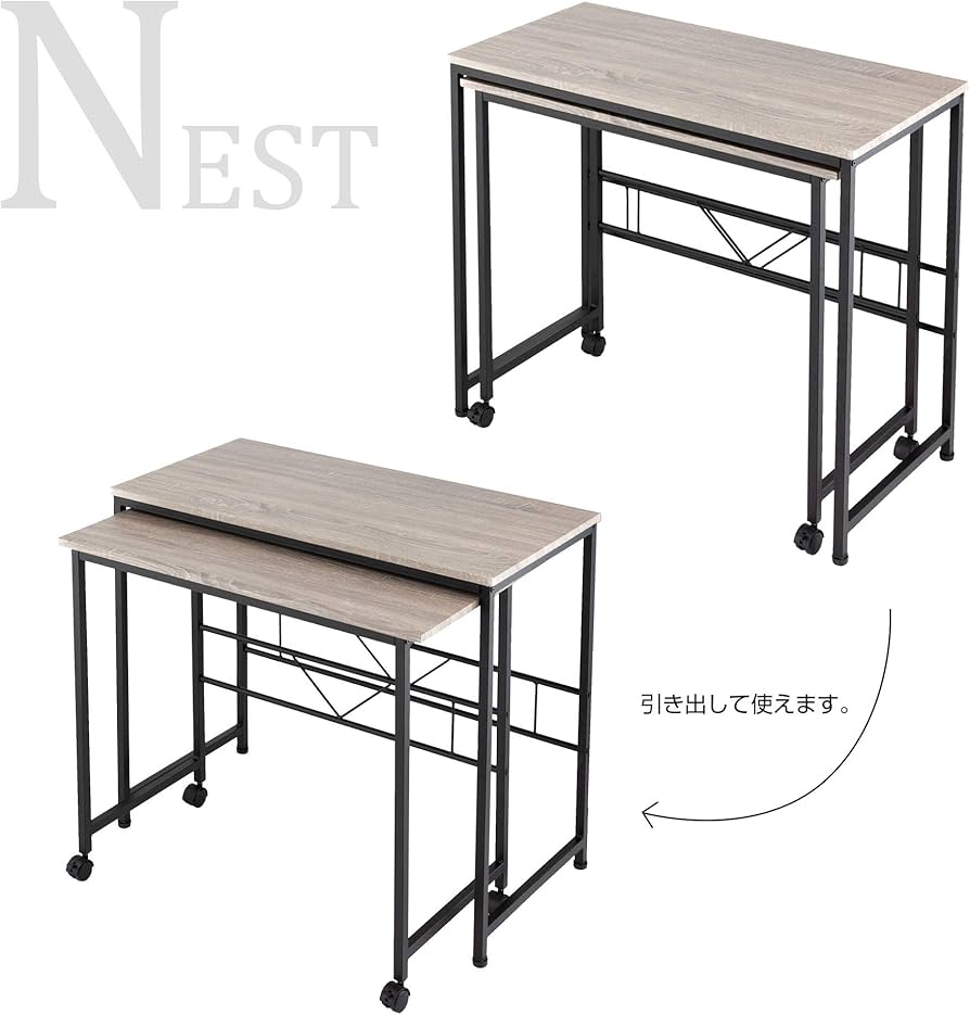 Amazon.co.jp: [ドウシシャ] デスク グレー 幅90×奥行45×高さ75cm