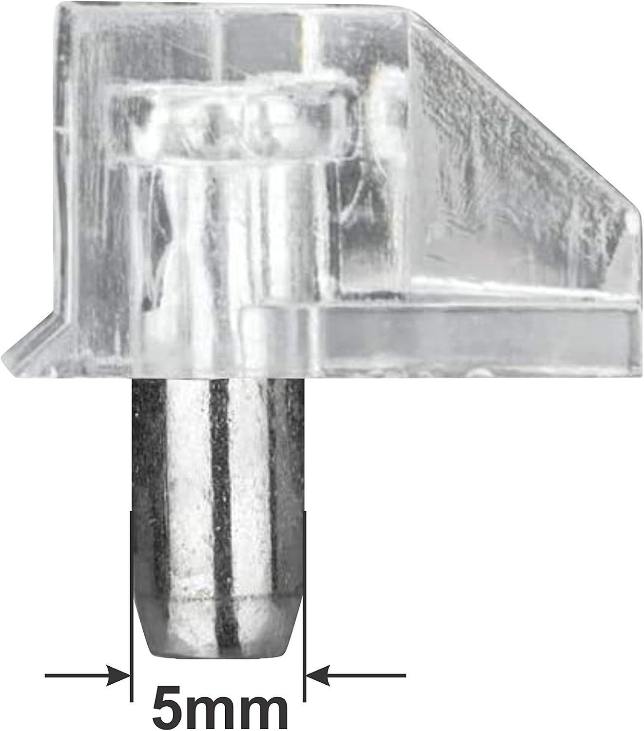 20 Pack Rok Hardware 5mm Clear Shelf Support Bracket Steel Pin Peg Kitchen Cabinet Book Shelves Holder