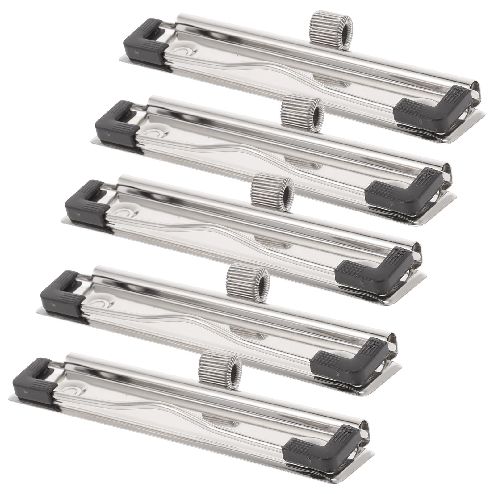 Yardwe Clip per Appunti in Metallo Argento 5 Pezzi, Porta Penne Integrato, Resistente e Multifunzionale per Ufficio e Casa, Design Minimalista ed Elegante