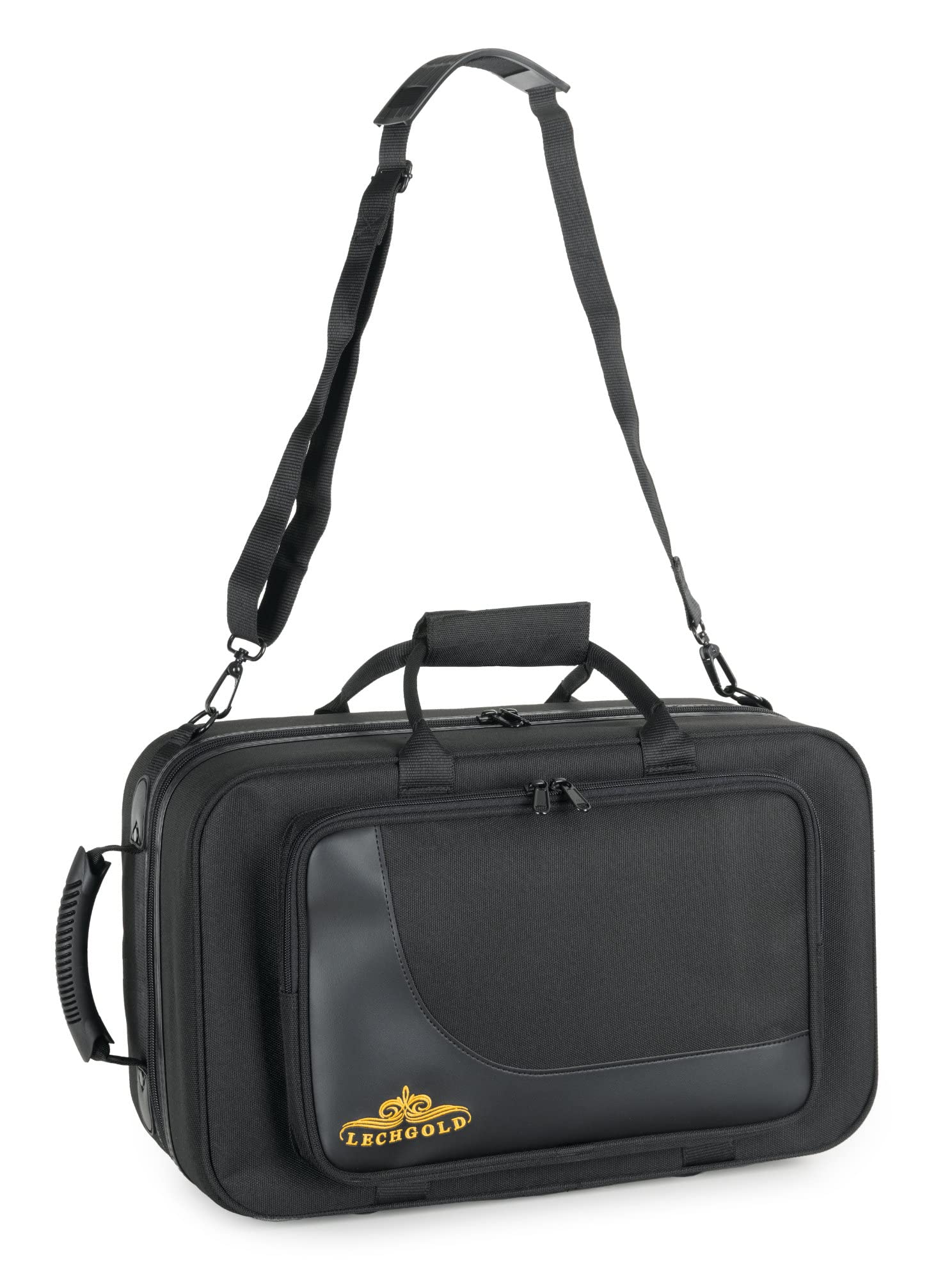 Étui Léger Lechgold Pour Bugle Bb - Lightcase Pour Tous Les Bugles Courants Avec Soupapes Perinet - Rembourrage Thermique - Poche Extérieure - Harnais De Sac À Dos - Embouchure Et Accessoires - Noir