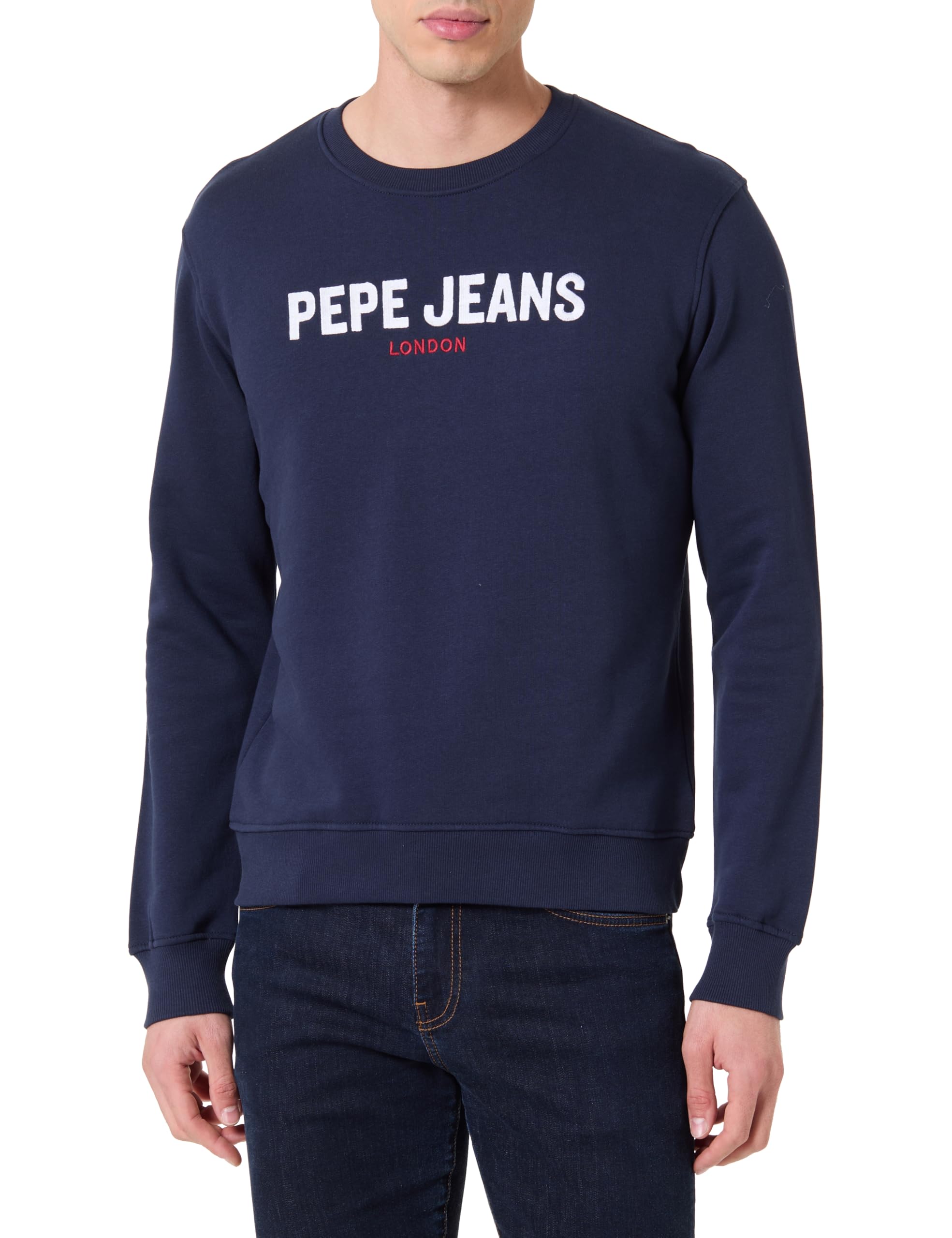 Pepe Jeans Men's M BIG LOGO FLAG CREW Sweatshirt, Blue(NAVY), XS
