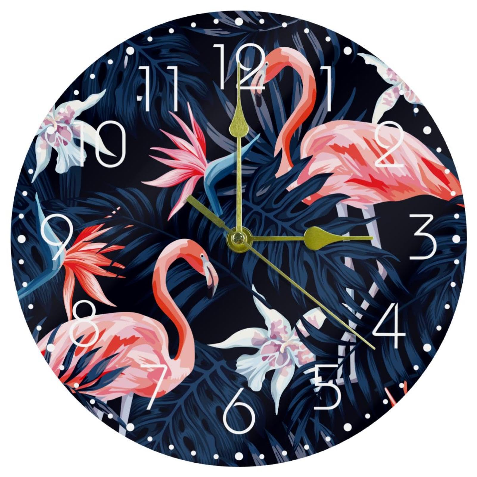 Horloge murale flamant rose pour une décoration de cuisine exotique