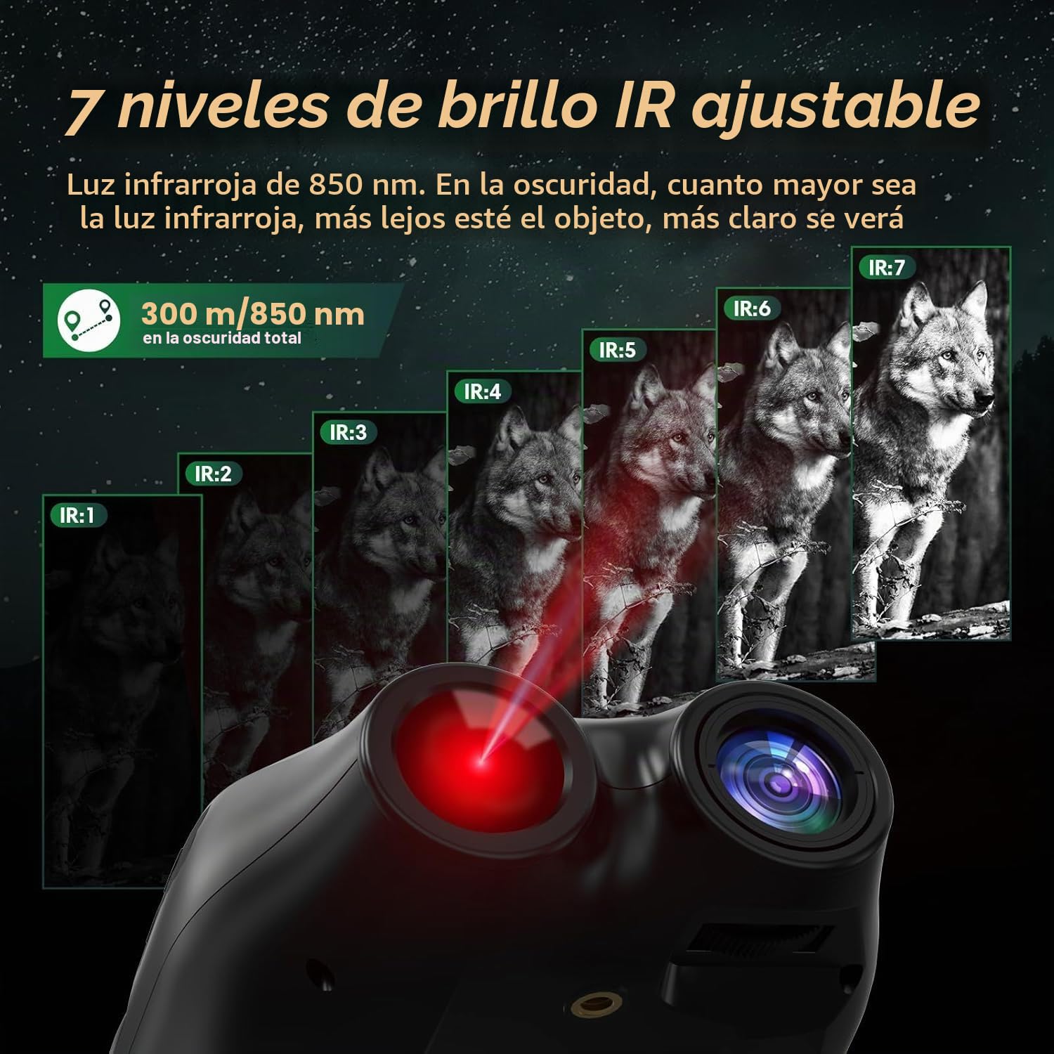 Gafas de visión nocturna montadas en la cabeza, prismáticos de visión nocturna manos libres, visión infrarroja digital recargable, captura de fotos y videos para airsoft, caza, con tarjeta TF de 32 GB
