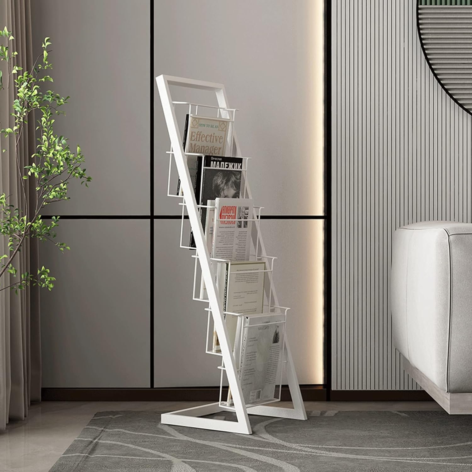 Newspaper Racks Magazine Stand Wrought Iron Living Room Floor-Standing Book Newspaper Rack