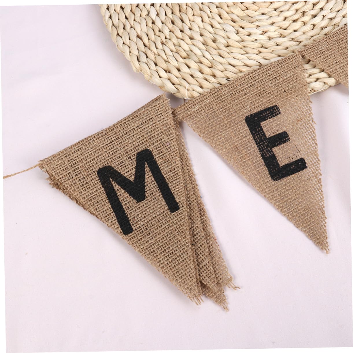 Abaodam 3 Stücke Verheiratet Banner in Sackleinen Leinen Dreieck Flagge Foto Prop Für Hochzeit Party Dekorationen