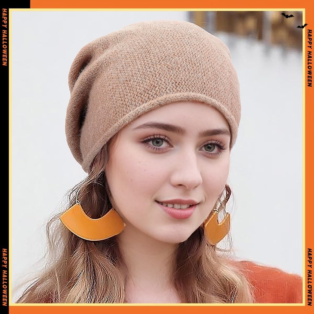 Cashmere Slouchy Knit Beanie Hat for Women Men Winter Soft Warm Ski Wool Knitted Skull Beanies Cap - Image 5