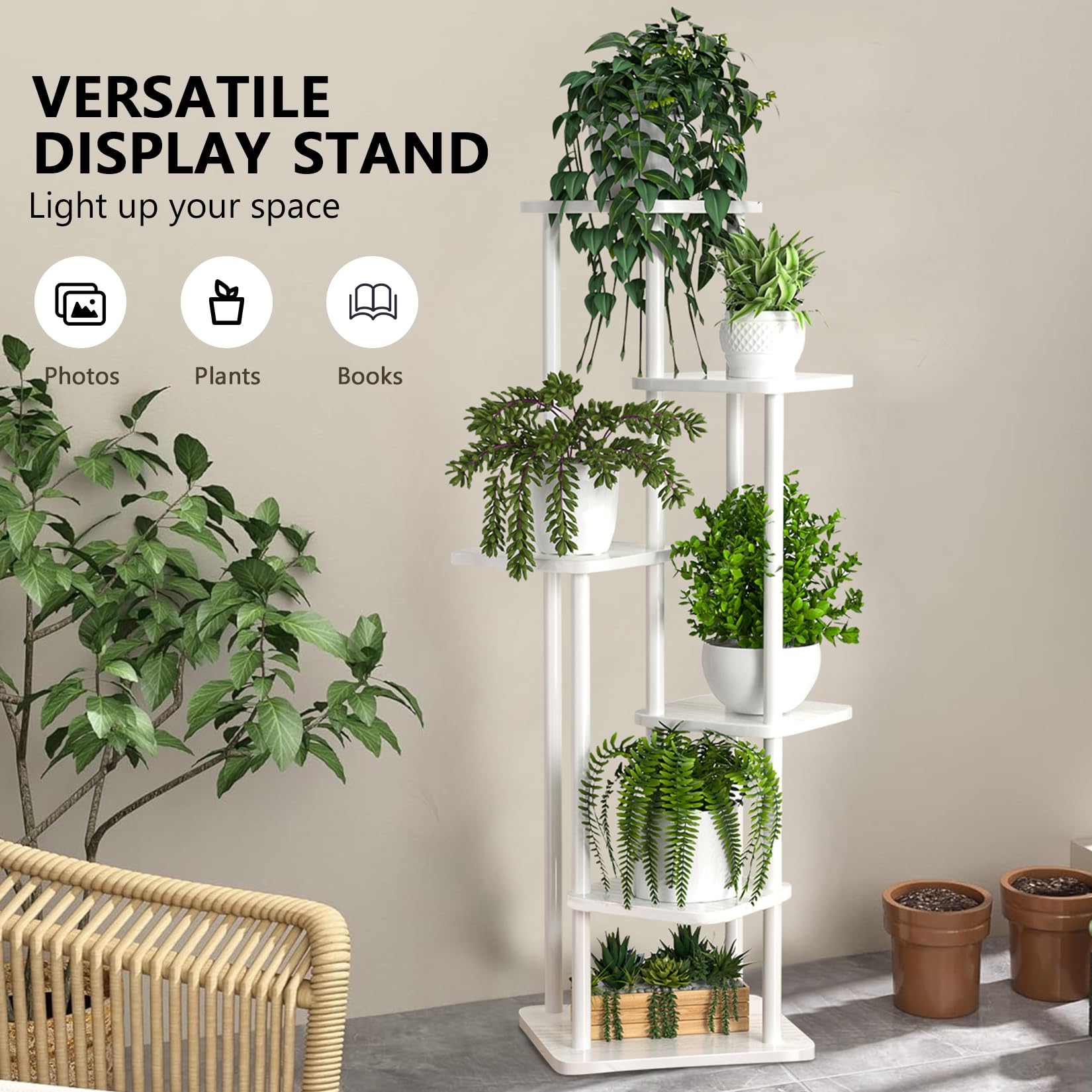 Plant Stand Indoor Tall Metal Corner Shelf for Multiple Plants Plant Shelf Suitable for Garden Balcony, Living Room - Image 3