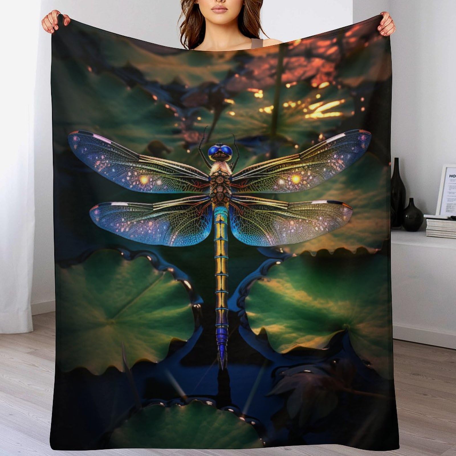 Couverture canapé libellule douce chaude et légère pour vos soirées cocooning