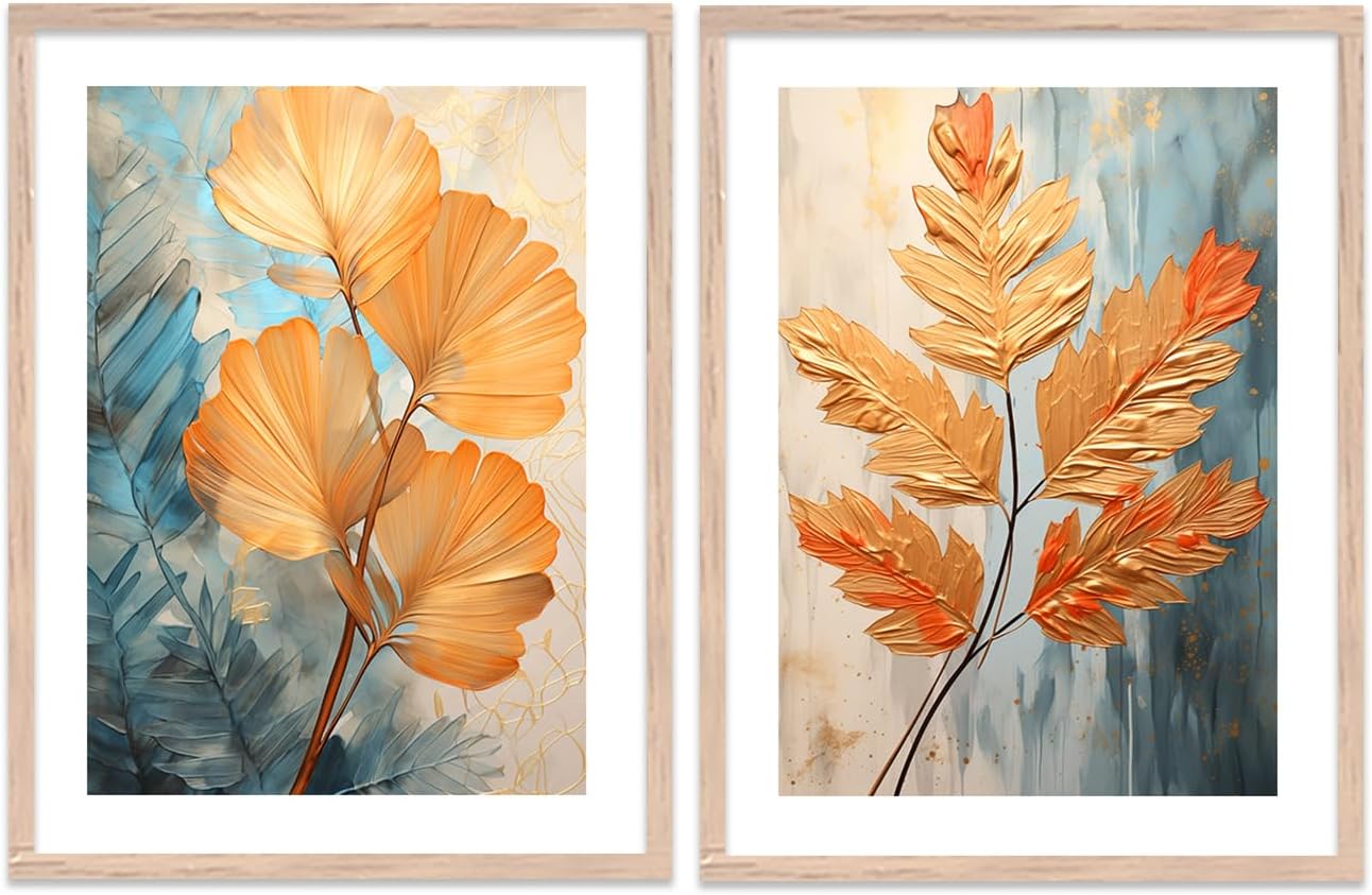 kotart Paper Aesthetic Modern Art Wall Paintings With Frame For Living Room Bedroom Office Wall Decoration - Home Decor Frames Set of 2 (Art 2, 10x13 inch)