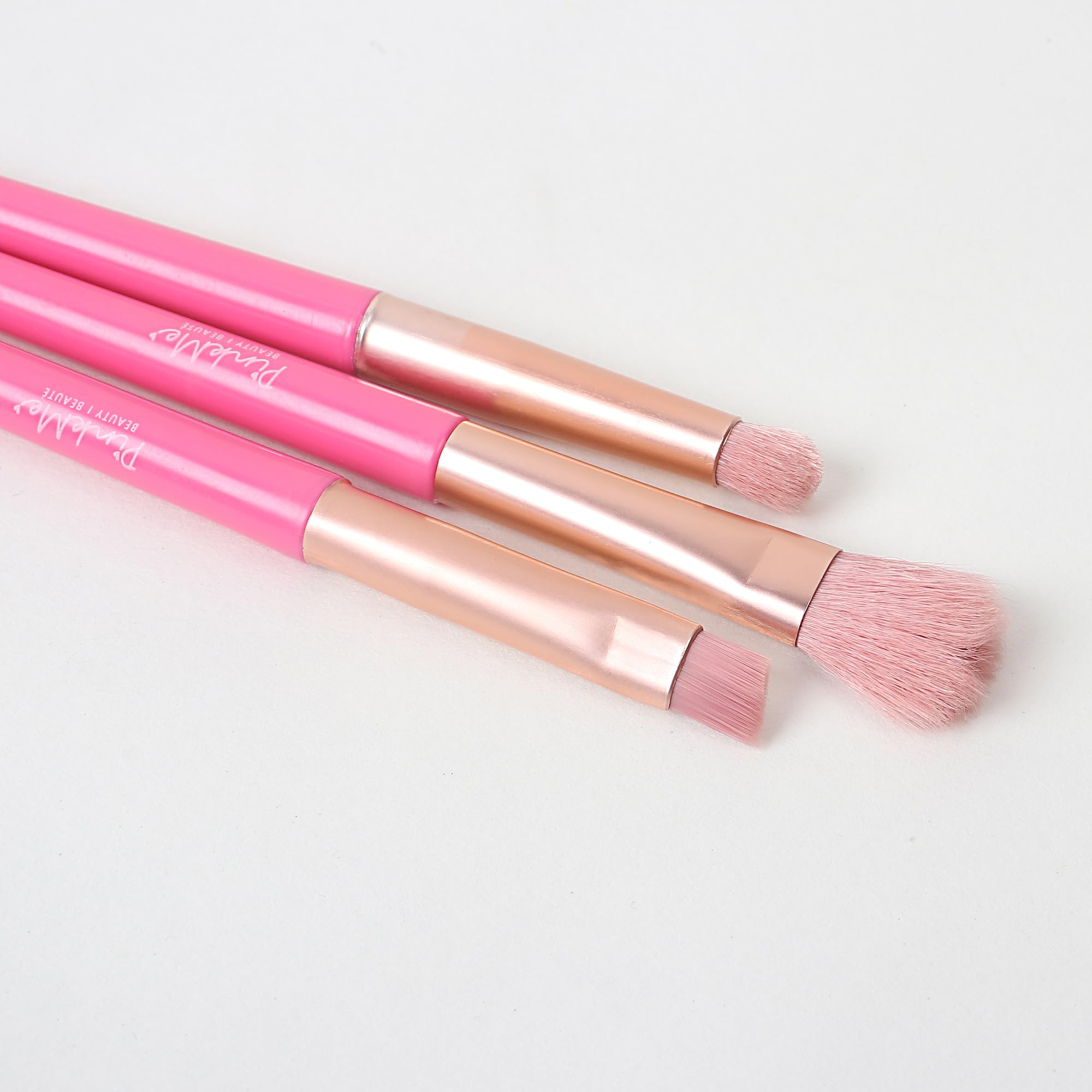 MINISO Exquisite Eye Makeup Brush Set 3-IN-1, PINK ME! Series Beauty Brushes Set 1