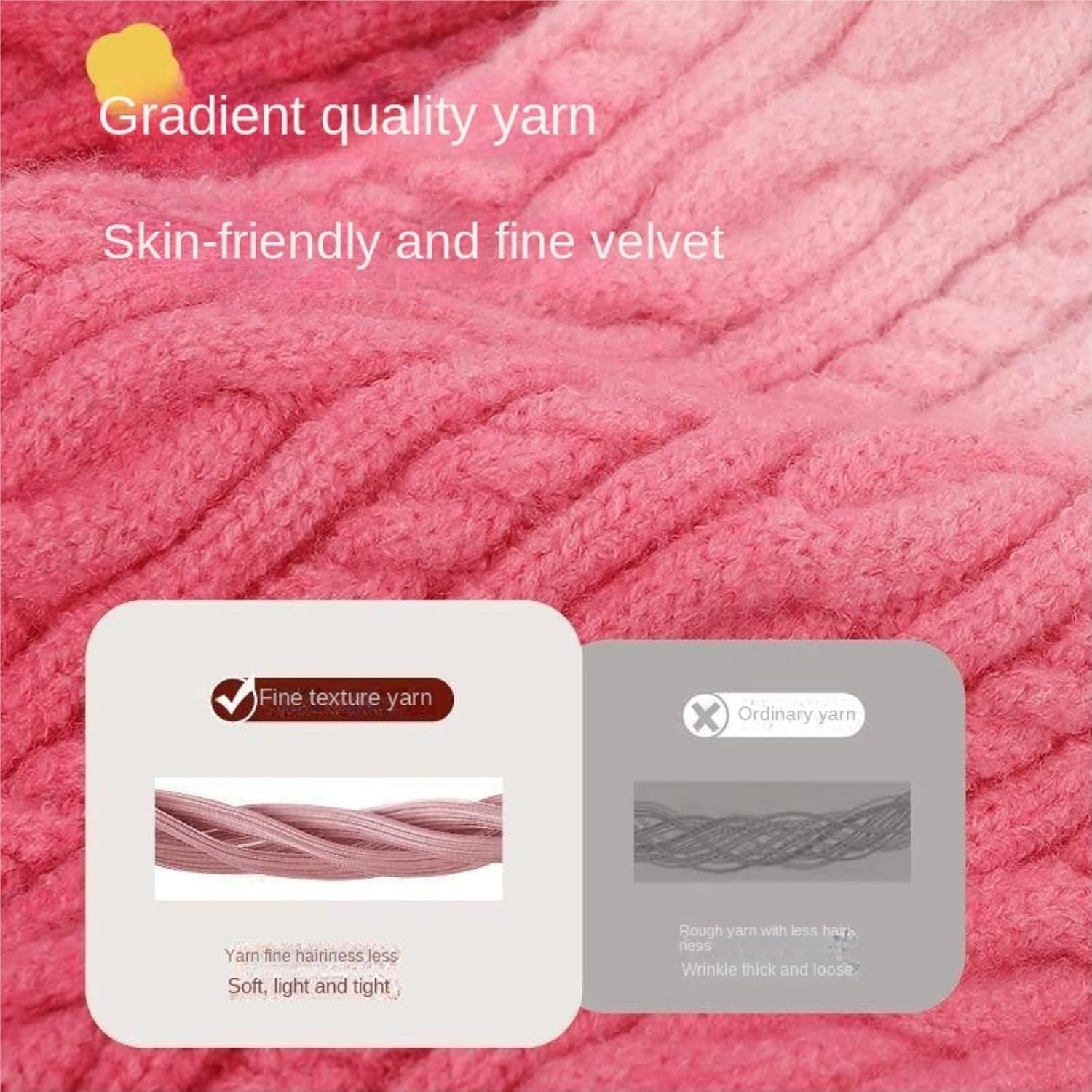 Hat Scarf Gloves Set Warm and Cold-Proof Gradient Color Hat Scarf and Glove Set Winter(Brown)