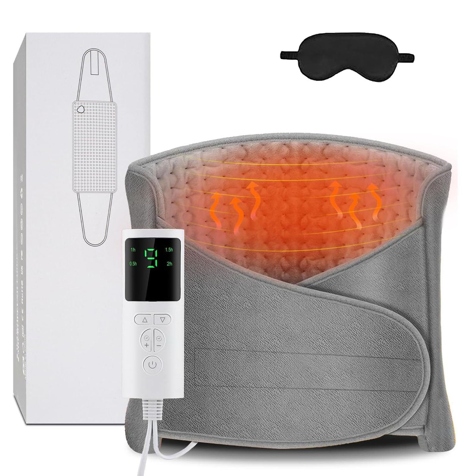 ThermaWrapPro, Cintura lombare riscaldata ThermaWrapPro, Cuscinetto riscaldante per massaggiatore della schiena, Supporto a compressione regolabile, Fascia lombare riscaldante a infrarossi (1Pc)