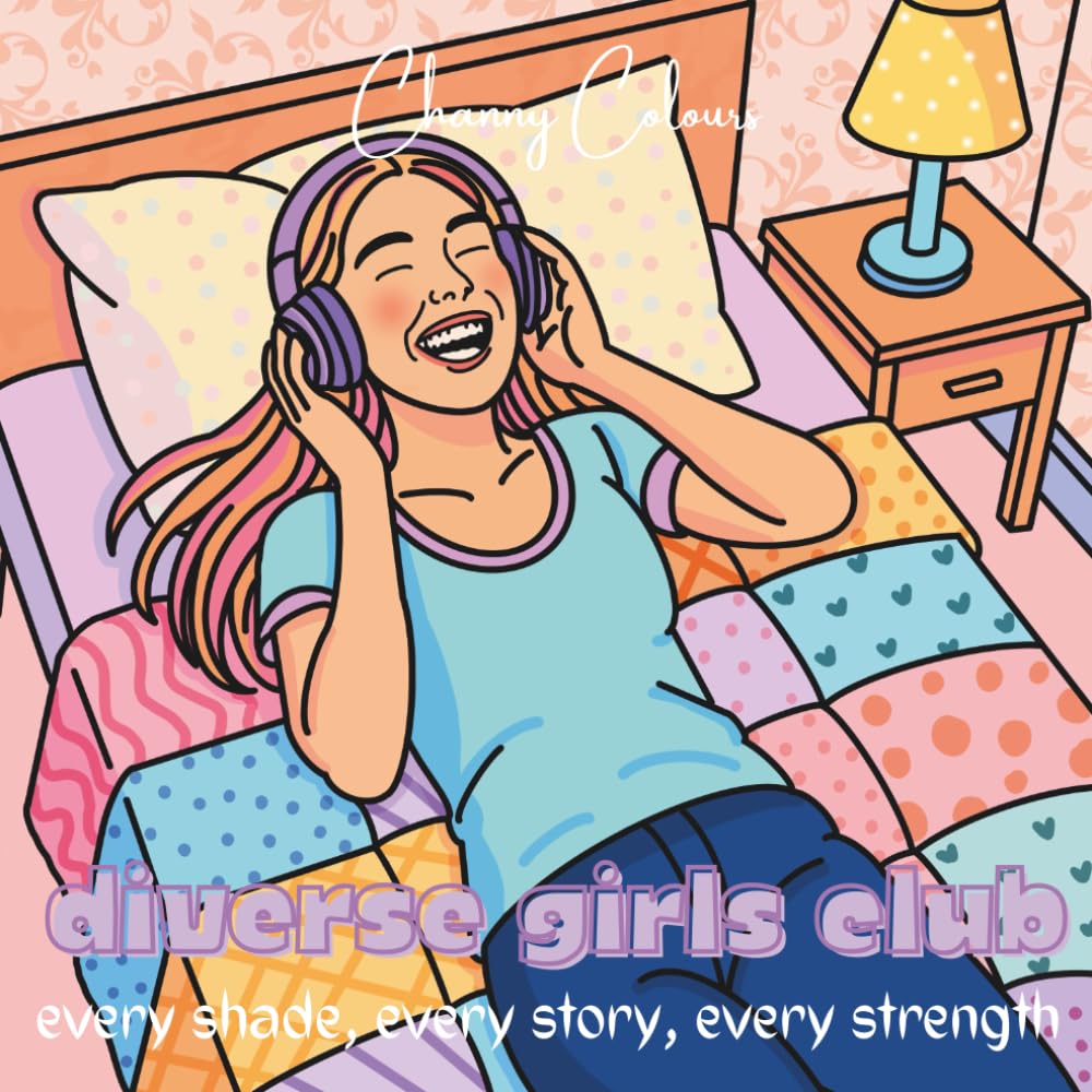 Diverse Girls Club: Bold and Easy Colouring Book for Adults and Teens