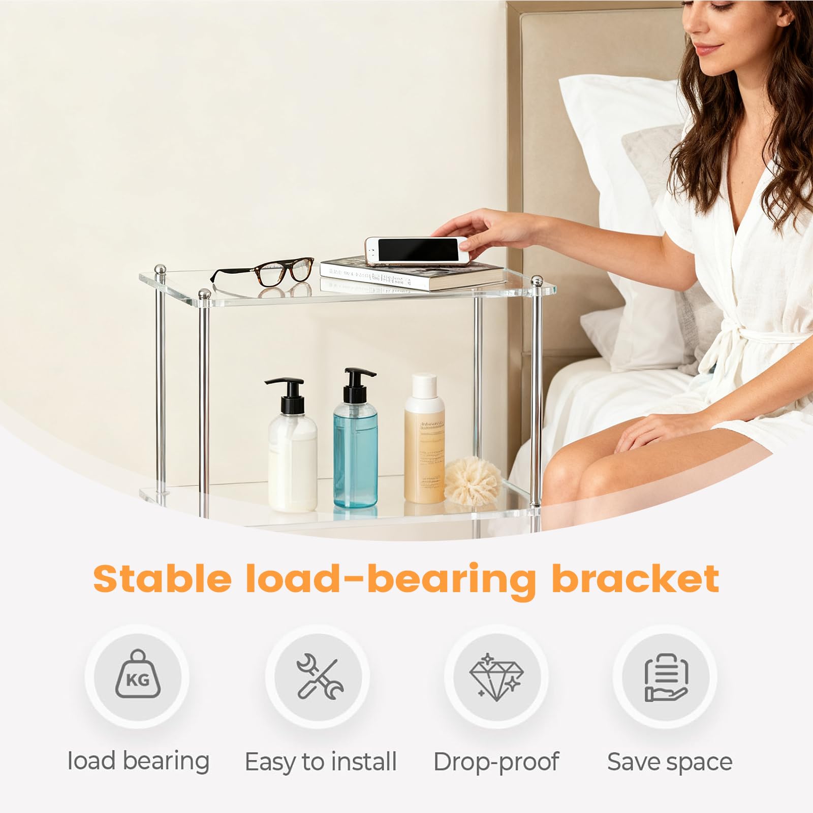 Generico Carrello Acrilico Trolley di Servizio a 3 Livelli | Carrello da Servizio con Rotelle Per Casa Cucina Bagno Sala Da Pranzo Ufficio Matrimonio Hotel Ristorante Scuola Baristi