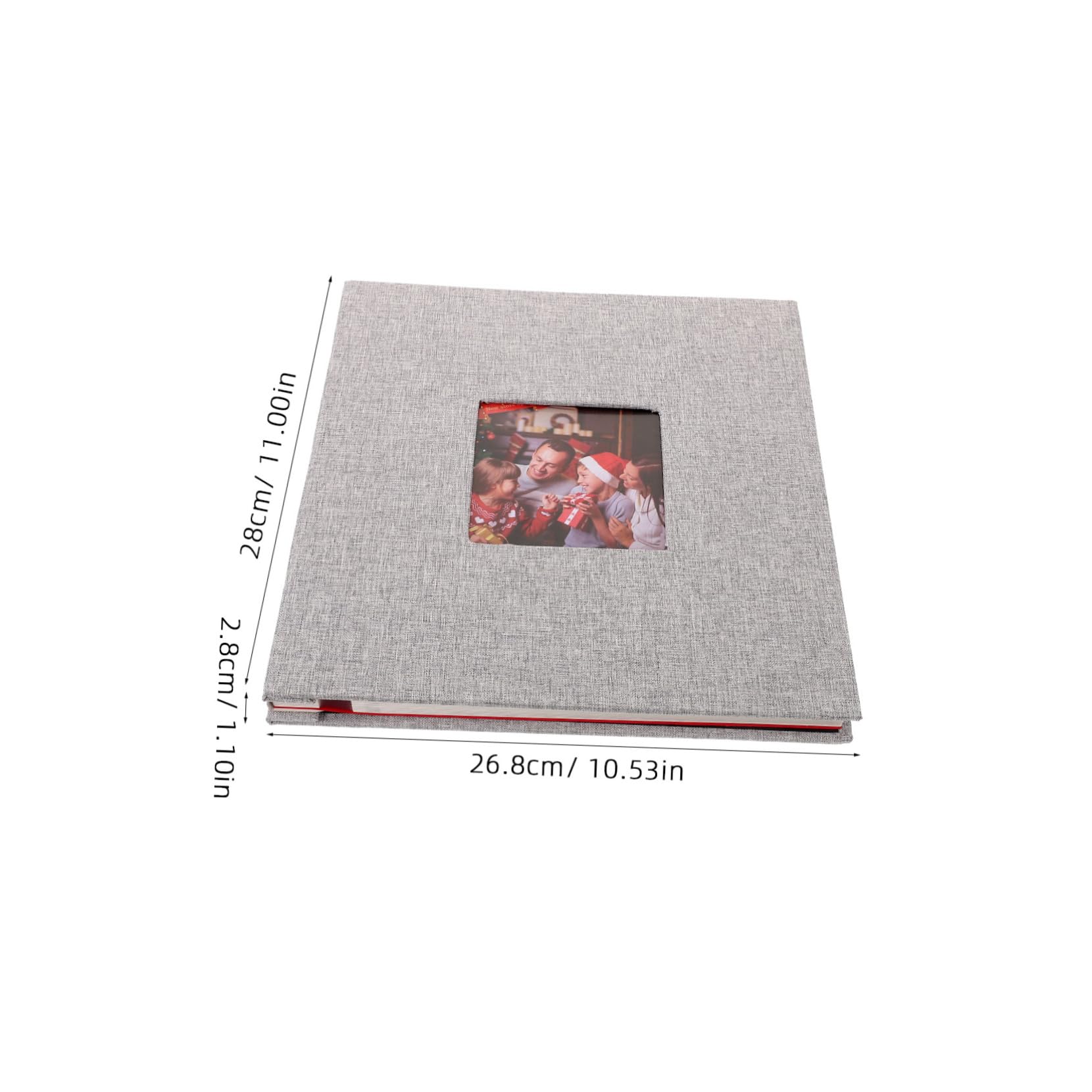 GLEAVI Álbum de Fotos Adhesivo con Ventana, Tapa de Lino y 20 Hojas, Adecuado para Boda o Cumpleaños, Incluye Bolígrafo y Raspador