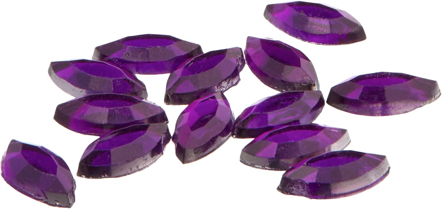 1440pc Acrylic Aluminum foil Flat Back Eye Shaped (Navette) Rhinestones 3x6mm Purple (Amethyst)