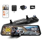 WOLFBOX G900 PRO Mirror Dash Cam with STARVIS 2 IMX678, 12 inches Rear View Mirror Camera with Front 4K and Rear 2.5K, Included 128GB Card, Voice Control, 5.8GHz WiFi, Loop Recording, G-Sensor & GPS