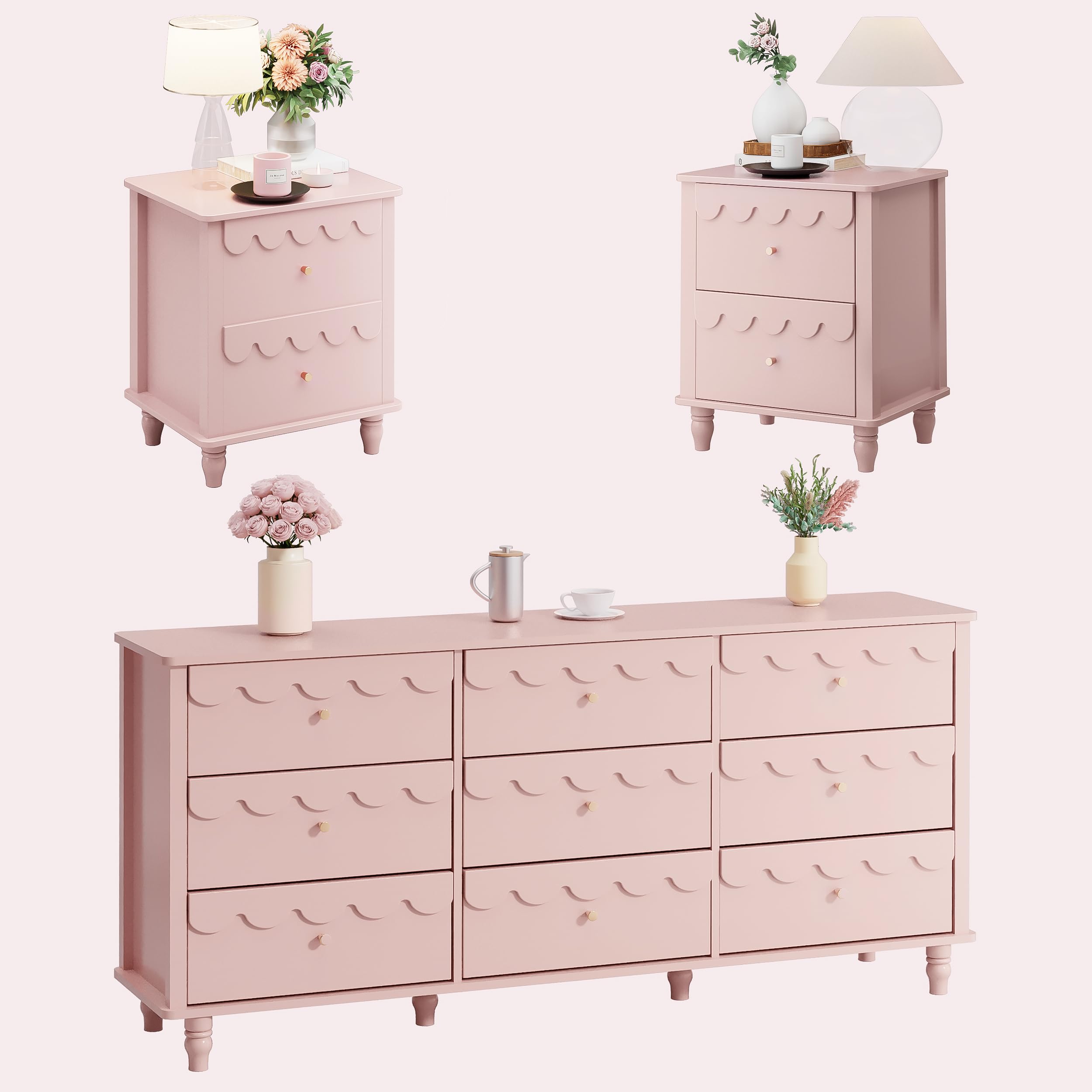 Amazon.com: Anbuy 9 Drawer Dresser and Night Stand Sets for