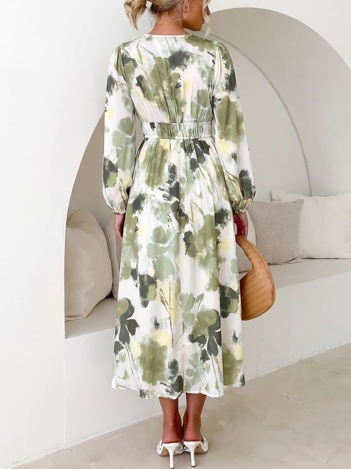 Women's Long Sleeve Floral Maxi Dress 2026 Spring Summer Wedding Guest Dress - Image 6