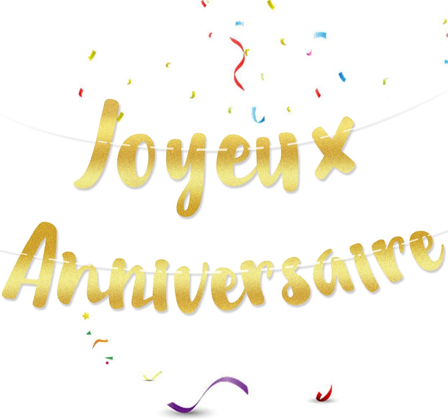 Couleur Guirlande Banderole Joyeux Anniversaire,Impression De Lettres De Happy Birthday Banderole Bannière Décoration Garçon Fille Fête D'anniversaire (rose Doré